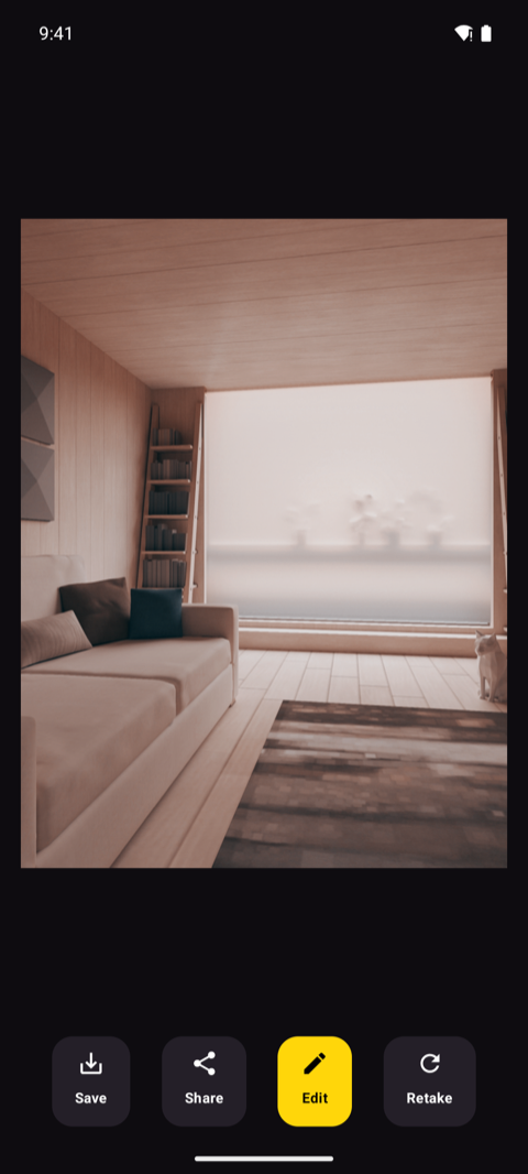 A finished photo shown right after capture, ready to edit or share